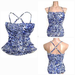 BE CREATIVE Ruched Mesh Bodice Tankini top
